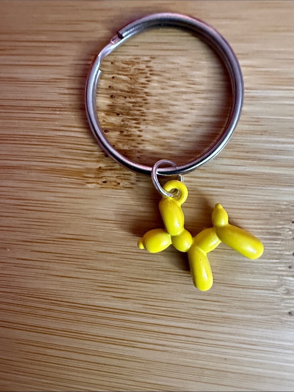 Yellow Balloon Dog Keychain Keyring